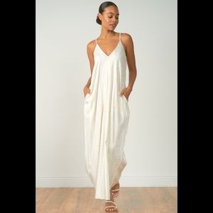 Elan cream with gold accent maxi dress